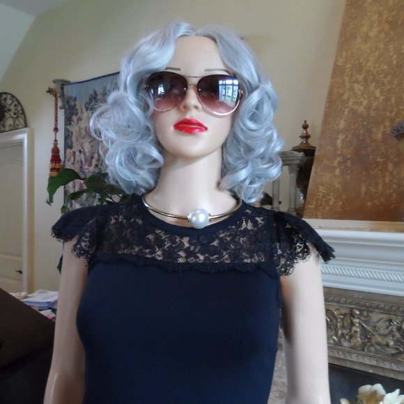 Red Valentino Black Front Ruffle A-Line Dress w/Lace Detail Size 2 - Picture 6 of 14